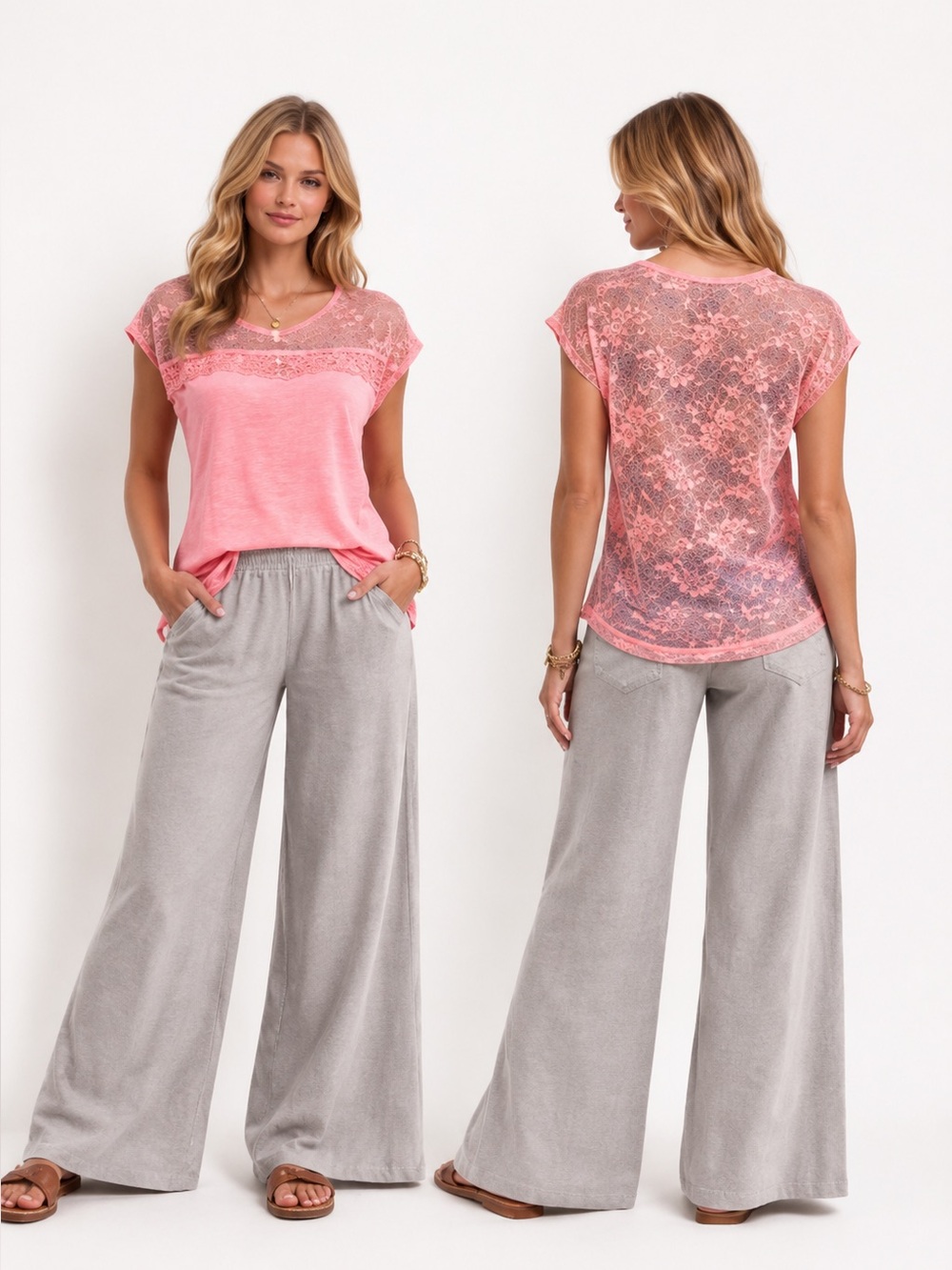 🛑 6/$25 NWOT Modish One Rayon Lace Back Top size small